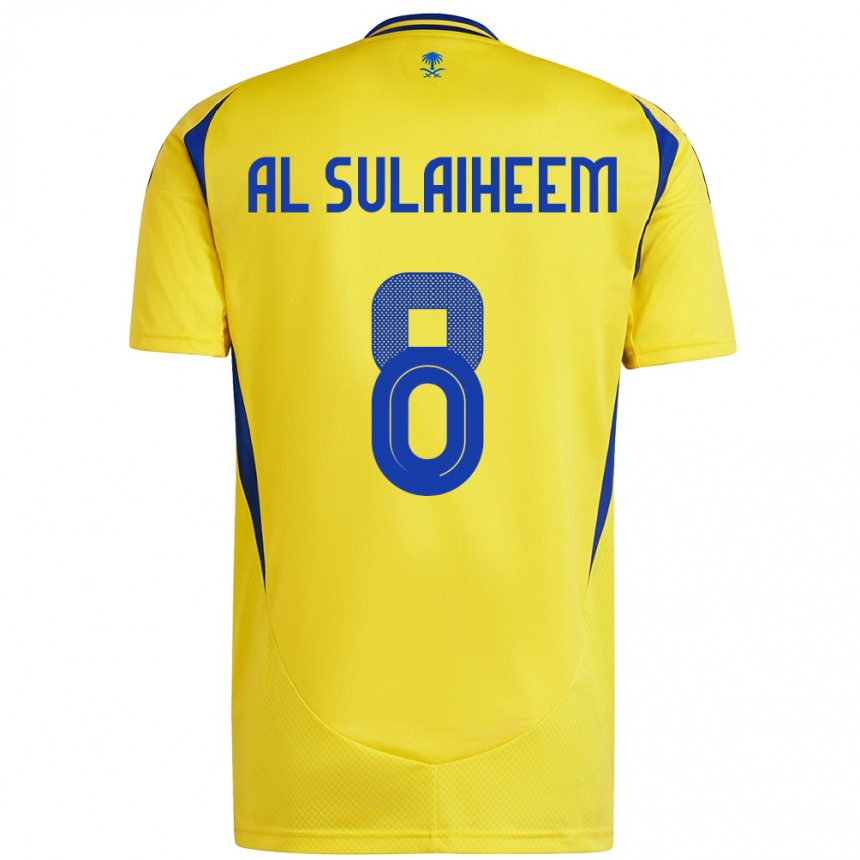 Kids Football Abdulmajeed Al-Sulaiheem #8 Yellow Blue Home Jersey 2024/25 T-Shirt Nz