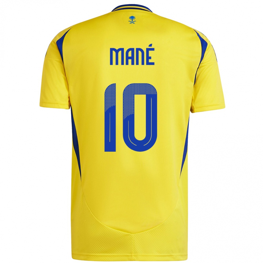 Kids Football Sadio Mane #10 Yellow Blue Home Jersey 2024/25 T-Shirt Nz