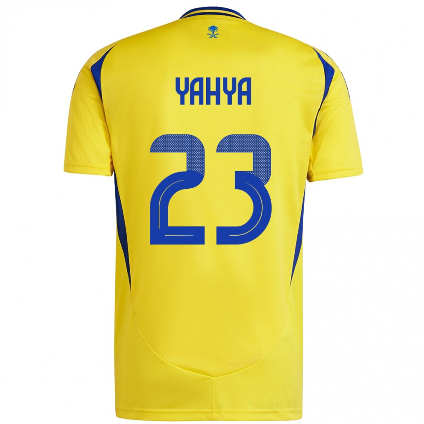 Kids Football Ayman Yahya #23 Yellow Blue Home Jersey 2024/25 T-Shirt Nz