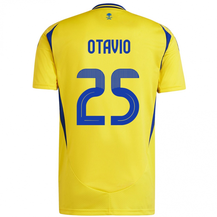 Kids Football Otavio #25 Yellow Blue Home Jersey 2024/25 T-Shirt Nz