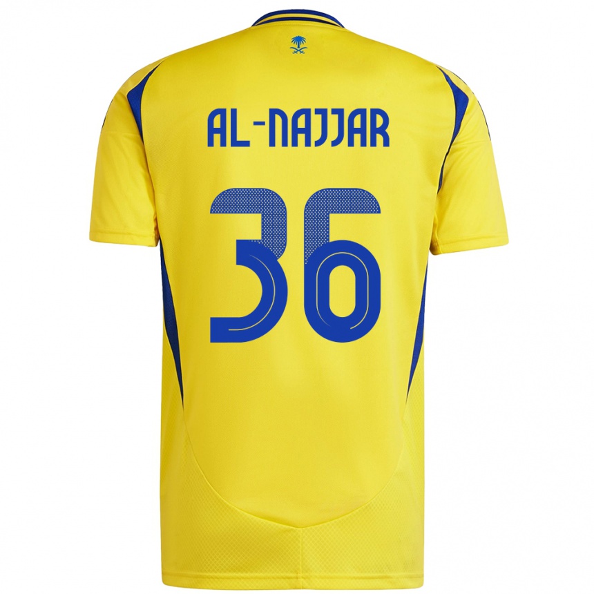 Kids Football Raghed Al-Najjar #36 Yellow Blue Home Jersey 2024/25 T-Shirt Nz