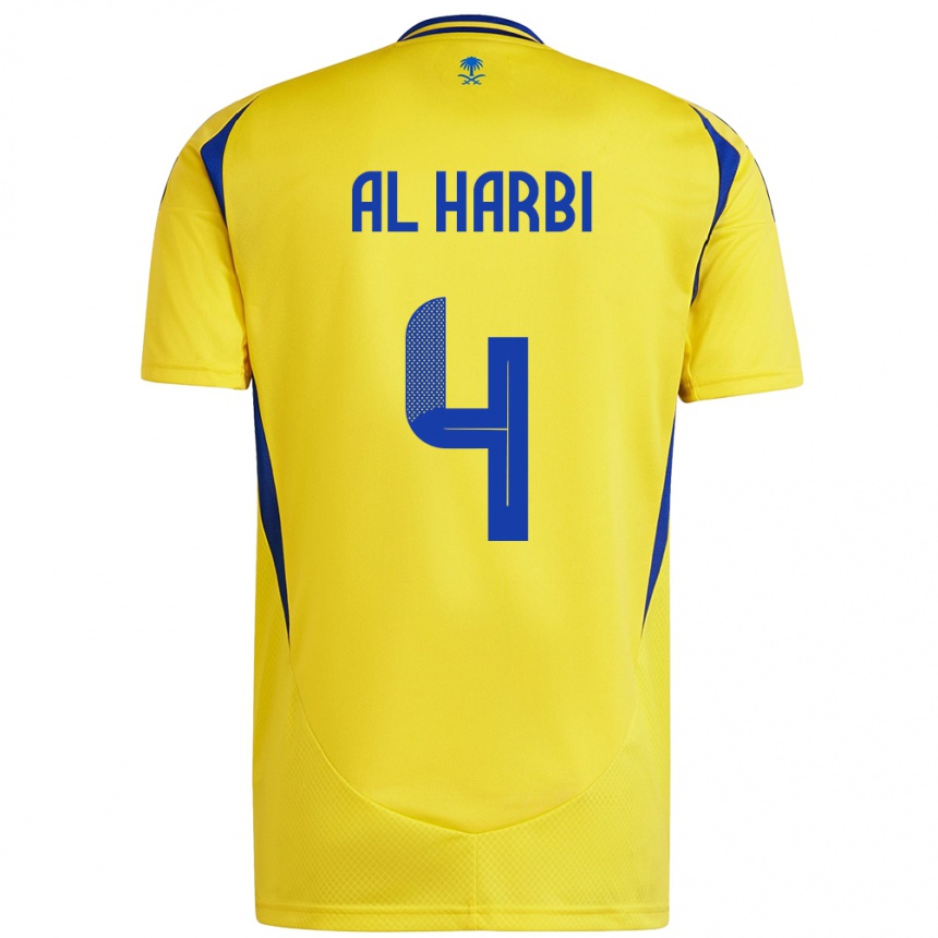 Kids Football Fay Al-Harbi #4 Yellow Blue Home Jersey 2024/25 T-Shirt Nz