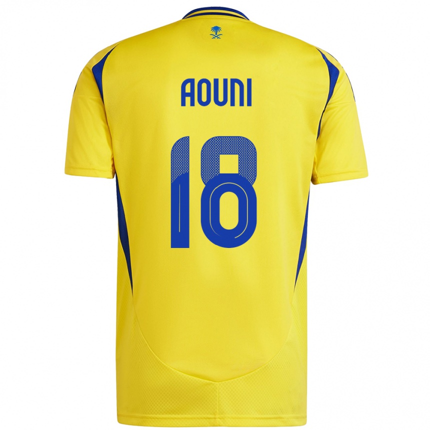 Kids Football Samia Aouni #18 Yellow Blue Home Jersey 2024/25 T-Shirt Nz