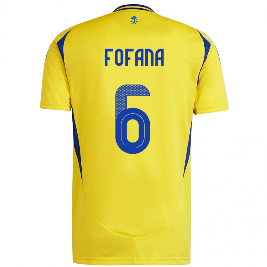 Kids Football Seko Fofana #6 Yellow Blue Home Jersey 2024/25 T-Shirt Nz