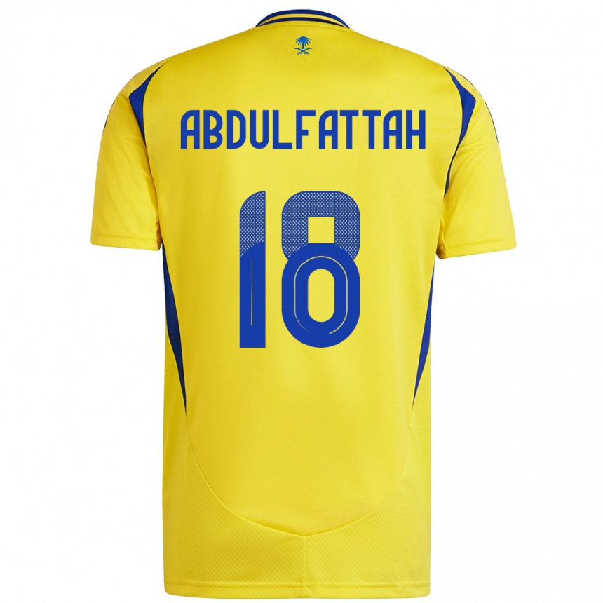 Kids Football Abdulfattah Adam #18 Yellow Blue Home Jersey 2024/25 T-Shirt Nz