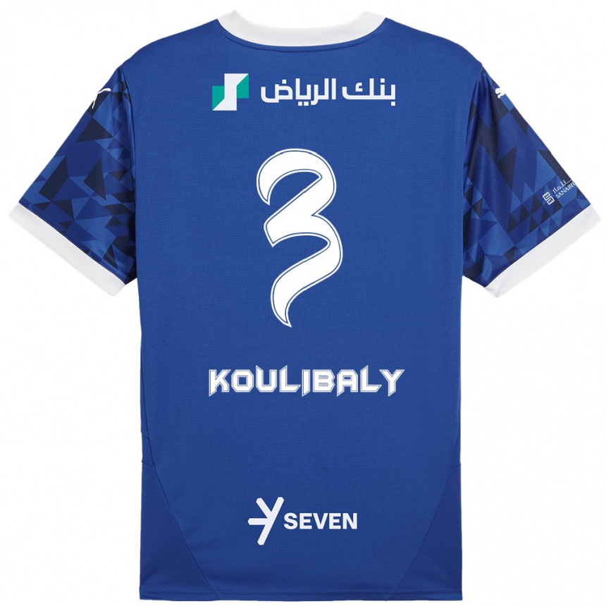 Kids Football Kalidou Koulibaly #3 Dark Blue White Home Jersey 2024/25 T-Shirt Nz