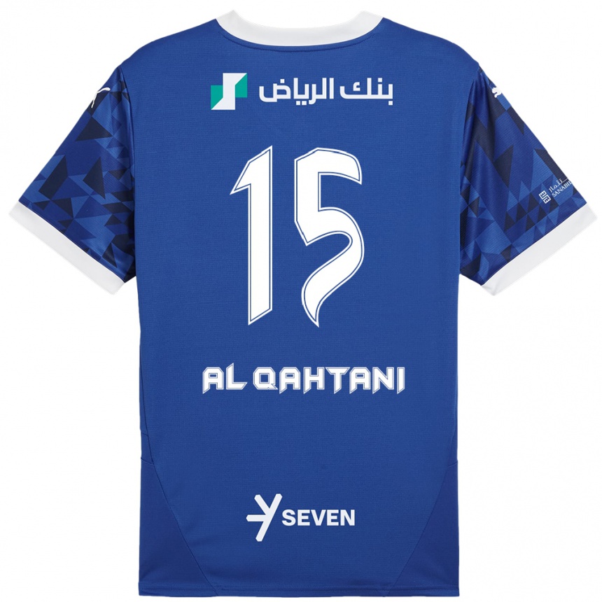 Kids Football Mohammed Al-Qahtani #15 Dark Blue White Home Jersey 2024/25 T-Shirt Nz