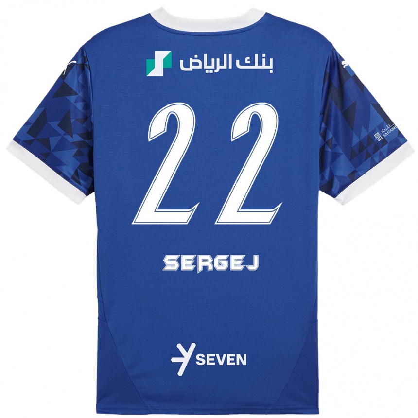 Kids Football Sergej Milinkovic-Savic #22 Dark Blue White Home Jersey 2024/25 T-Shirt Nz