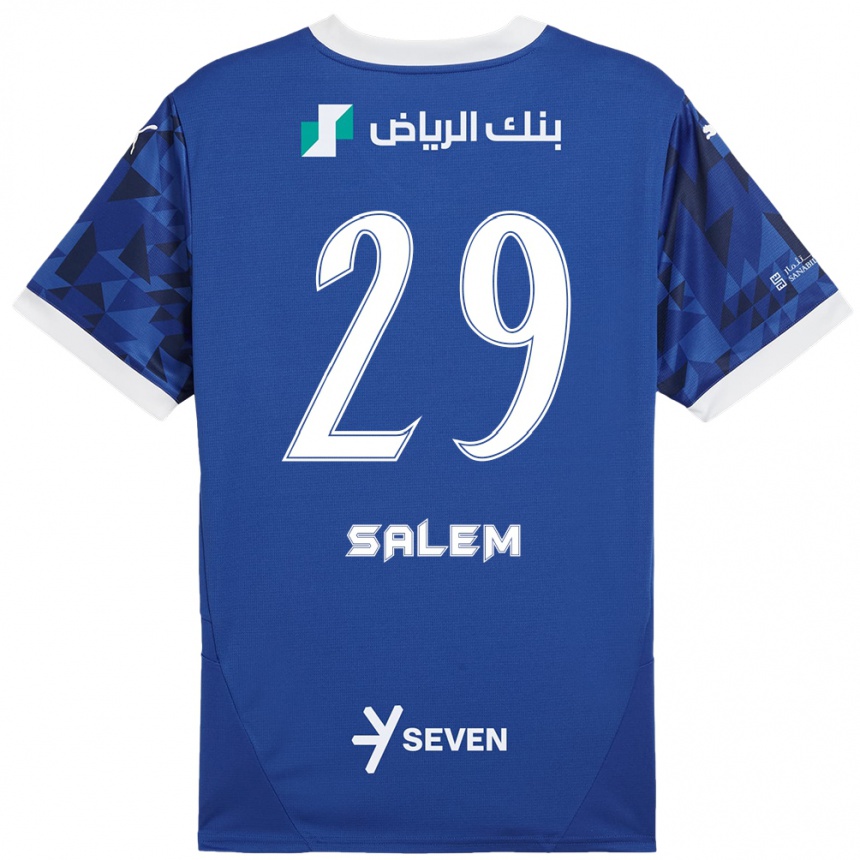 Kids Football Salem Al-Dawsari #29 Dark Blue White Home Jersey 2024/25 T-Shirt Nz