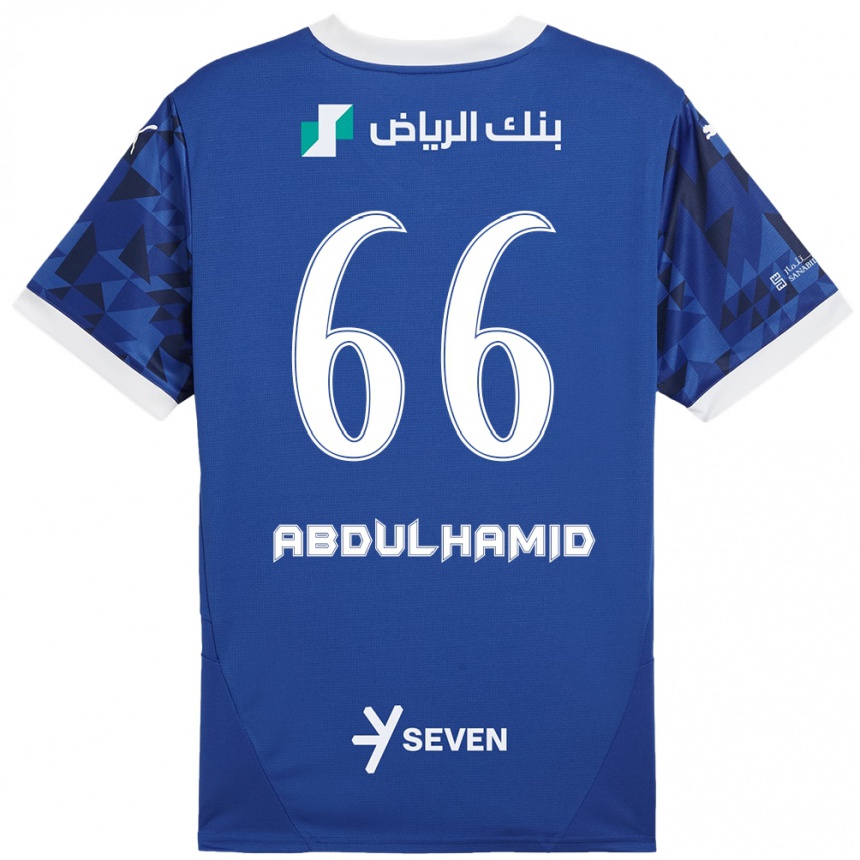 Kids Football Saud Abdulhamid #66 Dark Blue White Home Jersey 2024/25 T-Shirt Nz