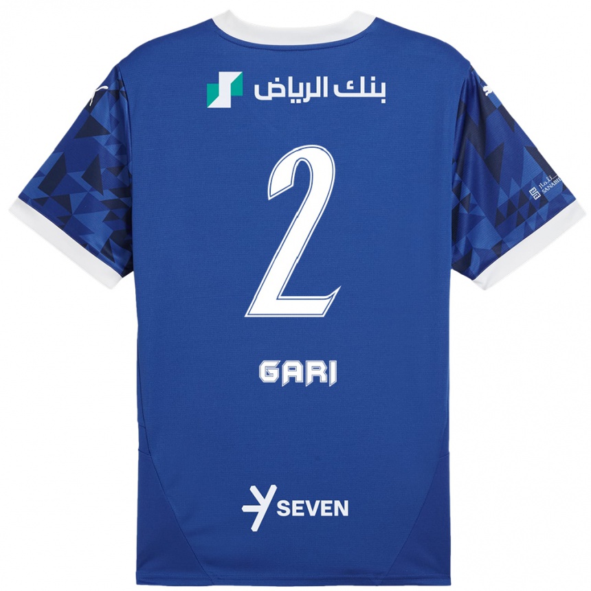 Kids Football Fatimah Gari #2 Dark Blue White Home Jersey 2024/25 T-Shirt Nz