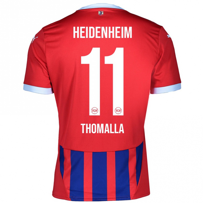 Kids Football Denis Thomalla #11 Red Blue Home Jersey 2024/25 T-Shirt Nz