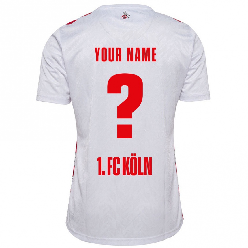 Kids Football Your Name #0 White Red Home Jersey 2024/25 T-Shirt Nz