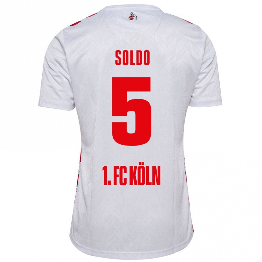 Kids Football Nikola Soldo #5 White Red Home Jersey 2024/25 T-Shirt Nz