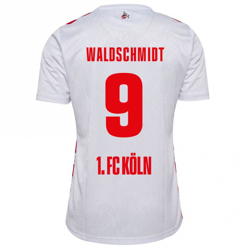 Kids Football Luca Waldschmidt #9 White Red Home Jersey 2024/25 T-Shirt Nz