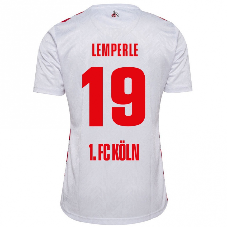 Kids Football Tim Lemperle #19 White Red Home Jersey 2024/25 T-Shirt Nz