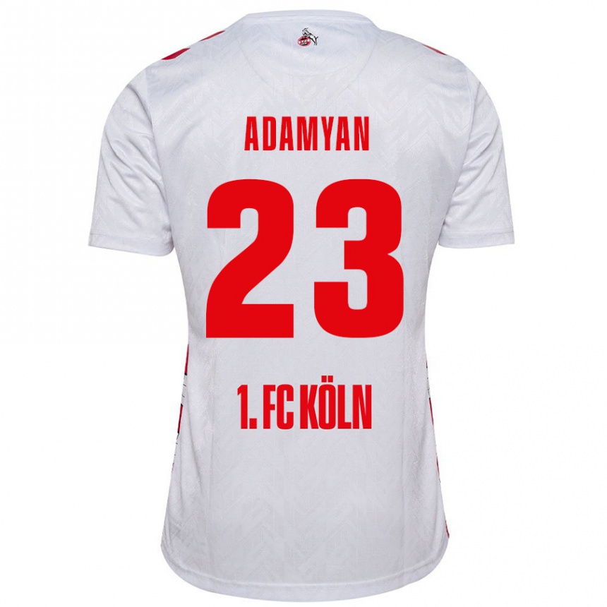 Kids Football Sargis Adamyan #23 White Red Home Jersey 2024/25 T-Shirt Nz