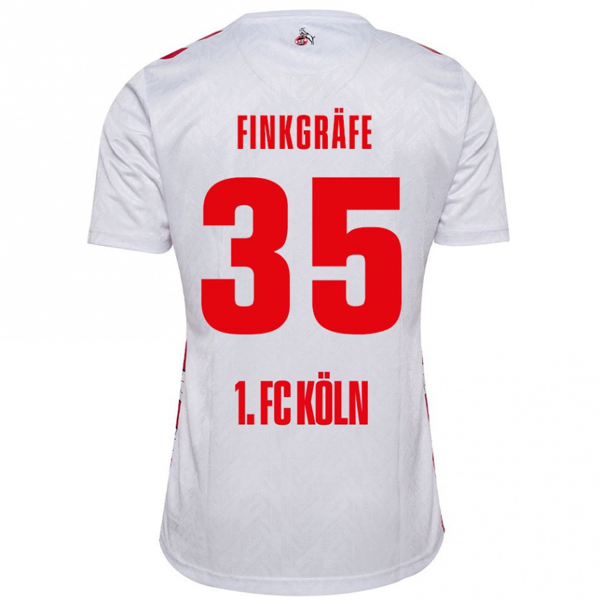 Kids Football Max Finkgräfe #35 White Red Home Jersey 2024/25 T-Shirt Nz