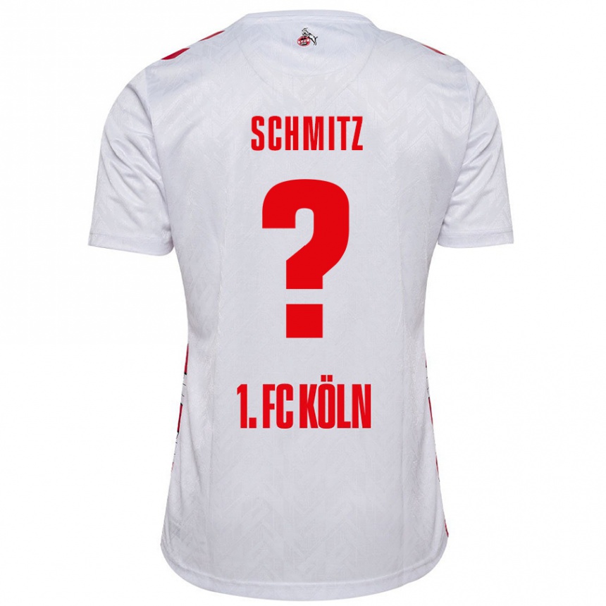 Kids Football Timo Schmitz #0 White Red Home Jersey 2024/25 T-Shirt Nz