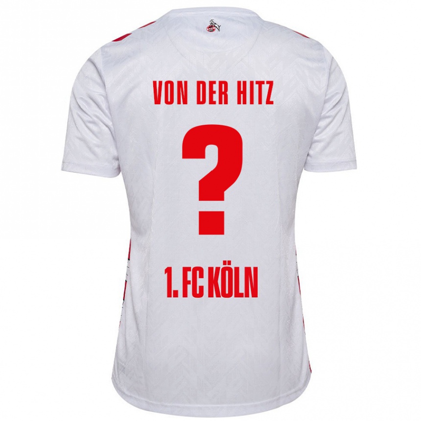 Kids Football Justin Von Der Hitz #0 White Red Home Jersey 2024/25 T-Shirt Nz