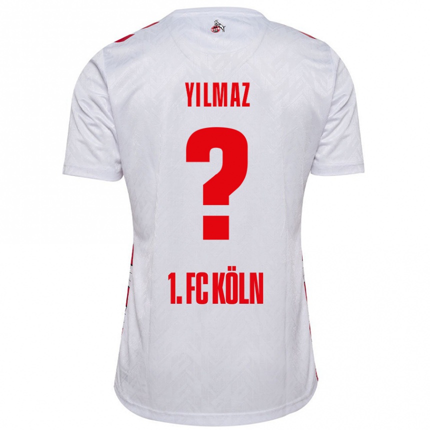 Kids Football Abdul-Malik Yilmaz #0 White Red Home Jersey 2024/25 T-Shirt Nz