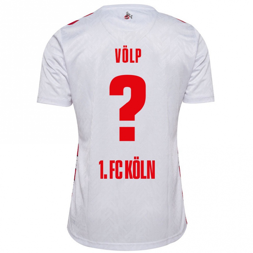 Kids Football Lennard Völp #0 White Red Home Jersey 2024/25 T-Shirt Nz