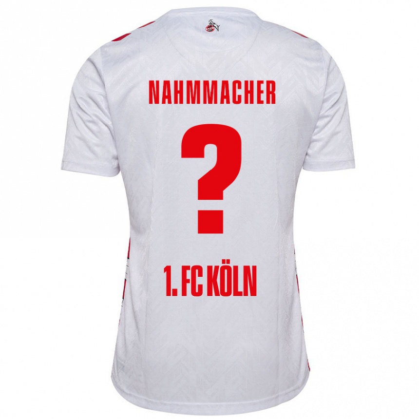 Kids Football Emil Nahmmacher #0 White Red Home Jersey 2024/25 T-Shirt Nz