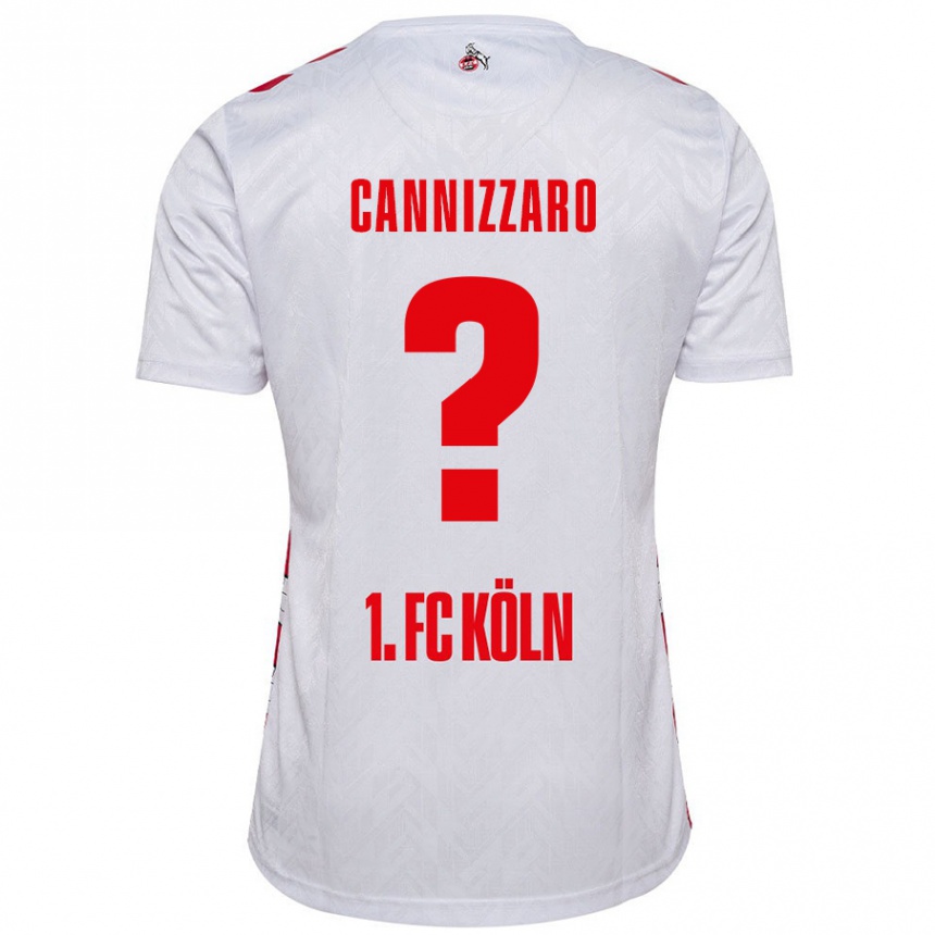 Kids Football Simone Cannizzaro #0 White Red Home Jersey 2024/25 T-Shirt Nz