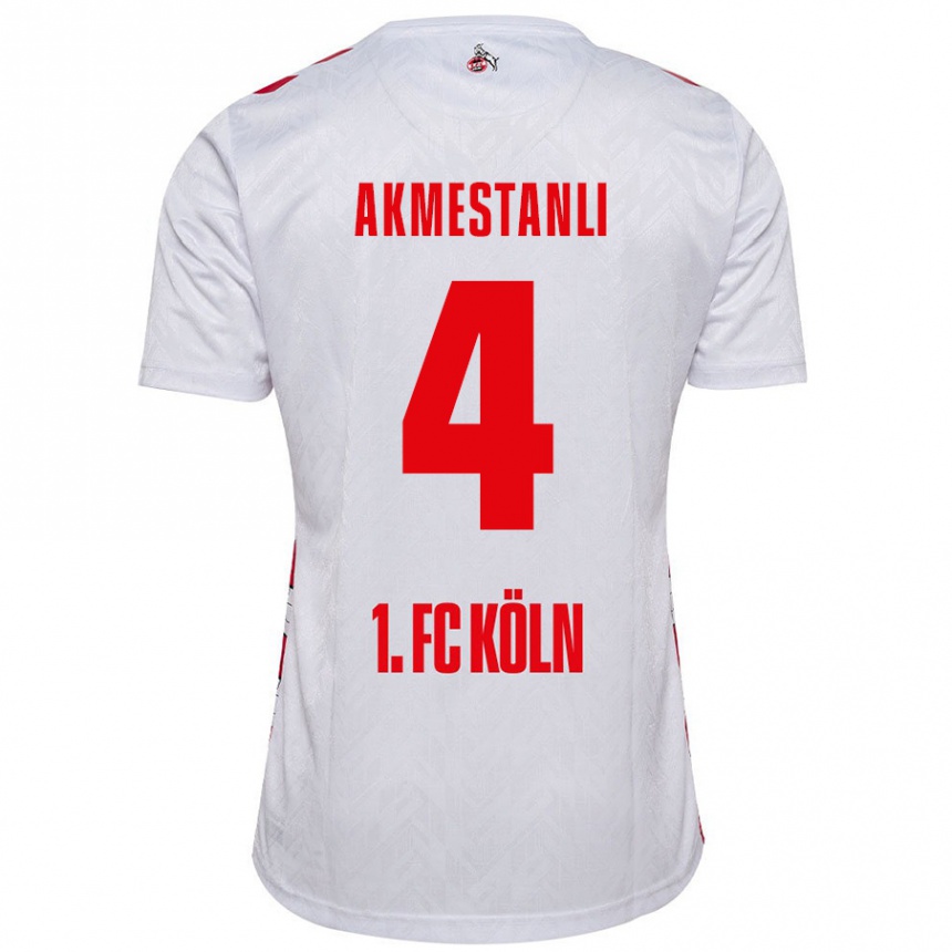 Kids Football Teoman Akmestanli #4 White Red Home Jersey 2024/25 T-Shirt Nz