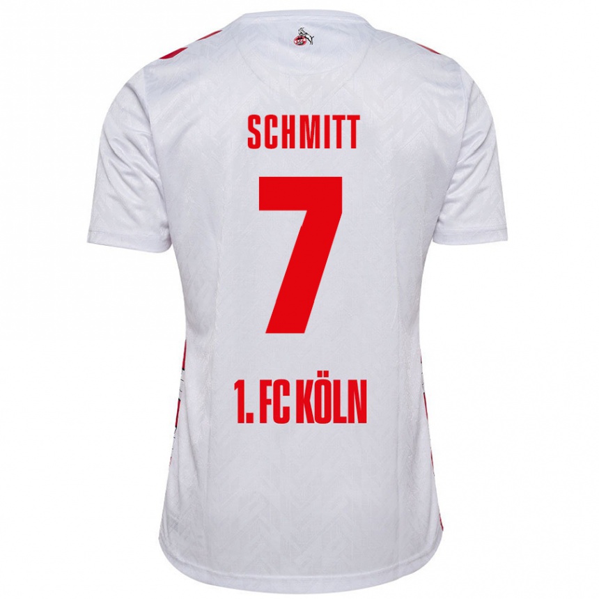 Kids Football Oliver Schmitt #7 White Red Home Jersey 2024/25 T-Shirt Nz