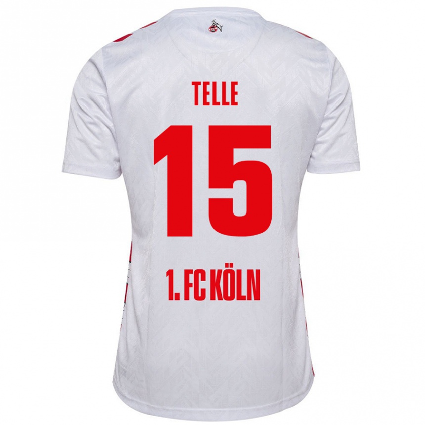 Kids Football Neo Telle #15 White Red Home Jersey 2024/25 T-Shirt Nz