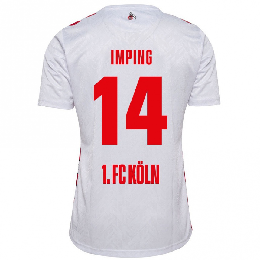 Kids Football Carlotta Imping #14 White Red Home Jersey 2024/25 T-Shirt Nz