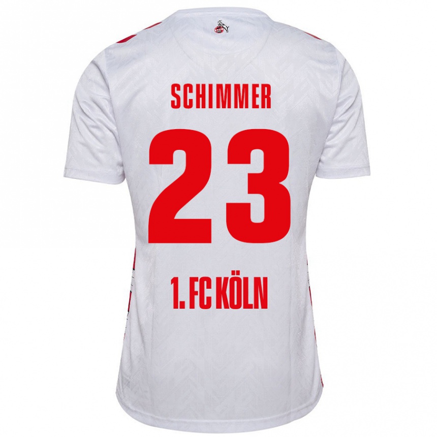 Kids Football Marleen Schimmer #23 White Red Home Jersey 2024/25 T-Shirt Nz