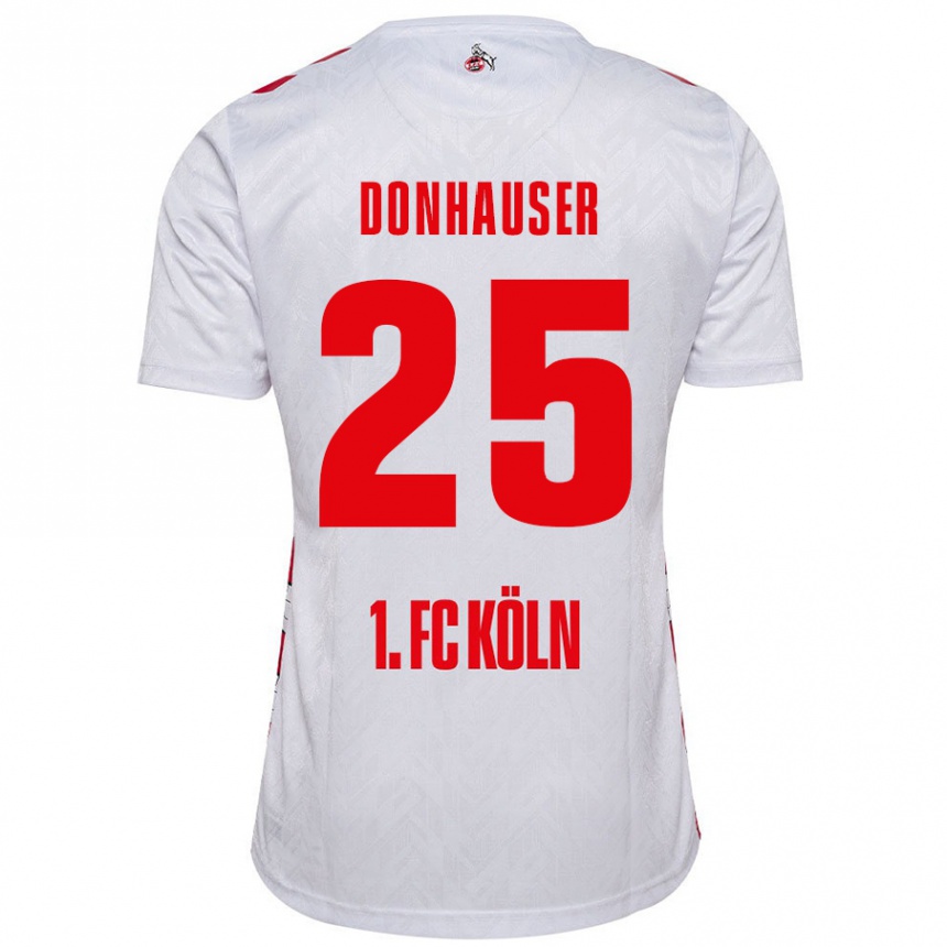 Kids Football Laura Donhauser #25 White Red Home Jersey 2024/25 T-Shirt Nz