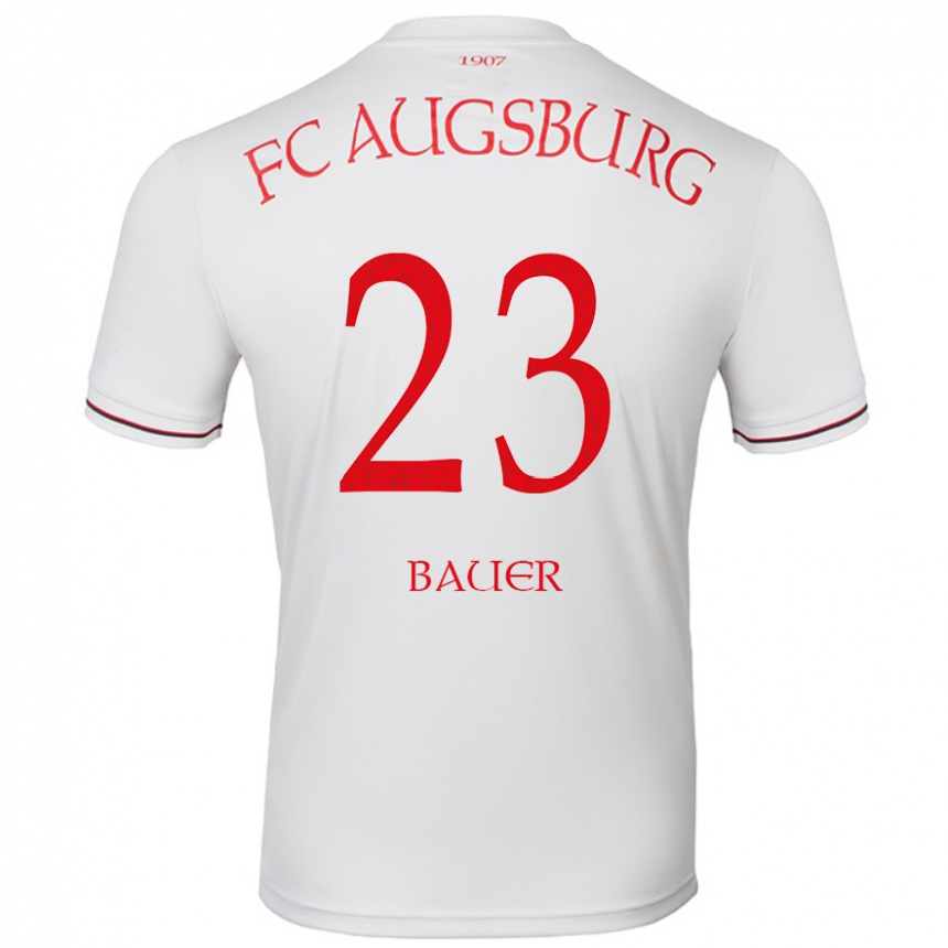 Kids Football Maximilian Bauer #23 White Home Jersey 2024/25 T-Shirt Nz