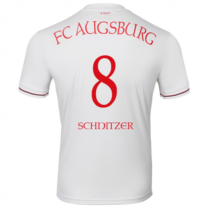 Kids Football Tim Schnitzer #8 White Home Jersey 2024/25 T-Shirt Nz