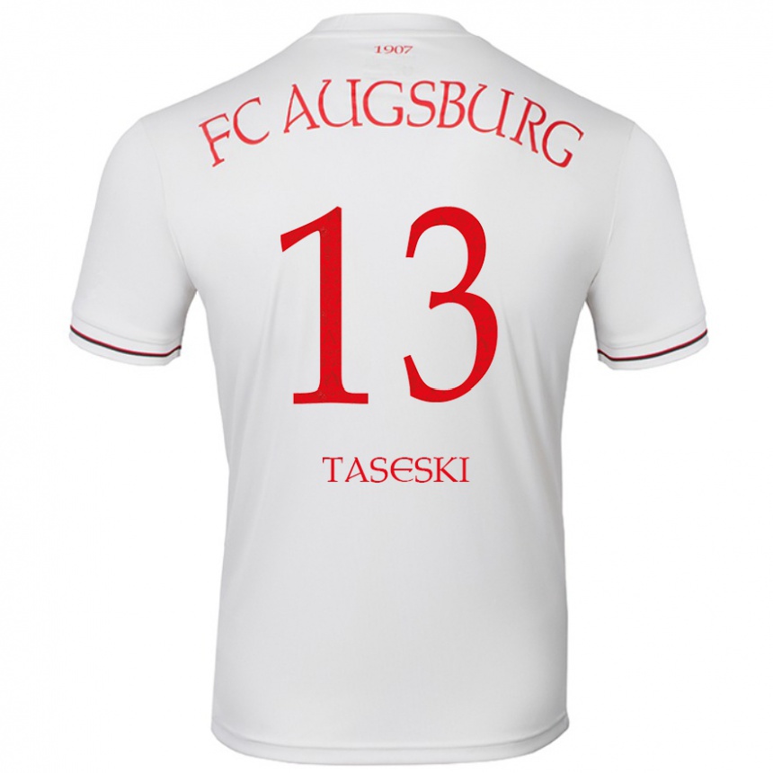 Kids Football Kristijan Taseski #13 White Home Jersey 2024/25 T-Shirt Nz