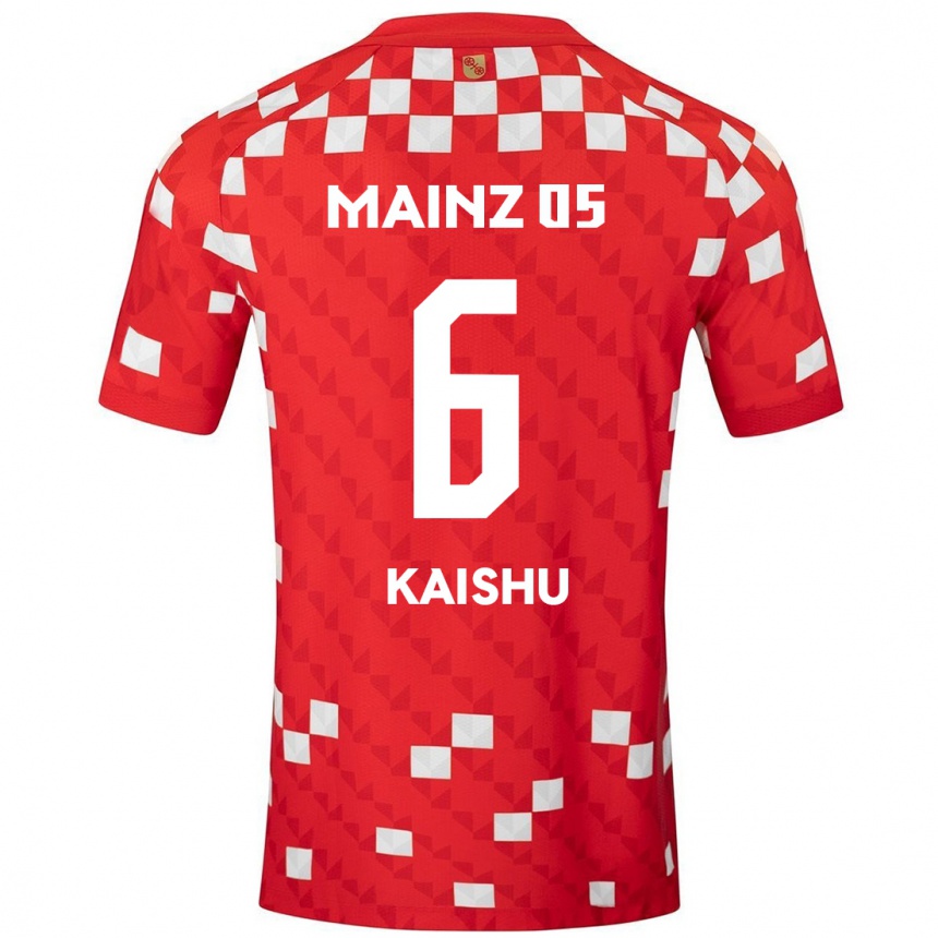 Kids Football Kaishu Sano #6 White Red Home Jersey 2024/25 T-Shirt Nz