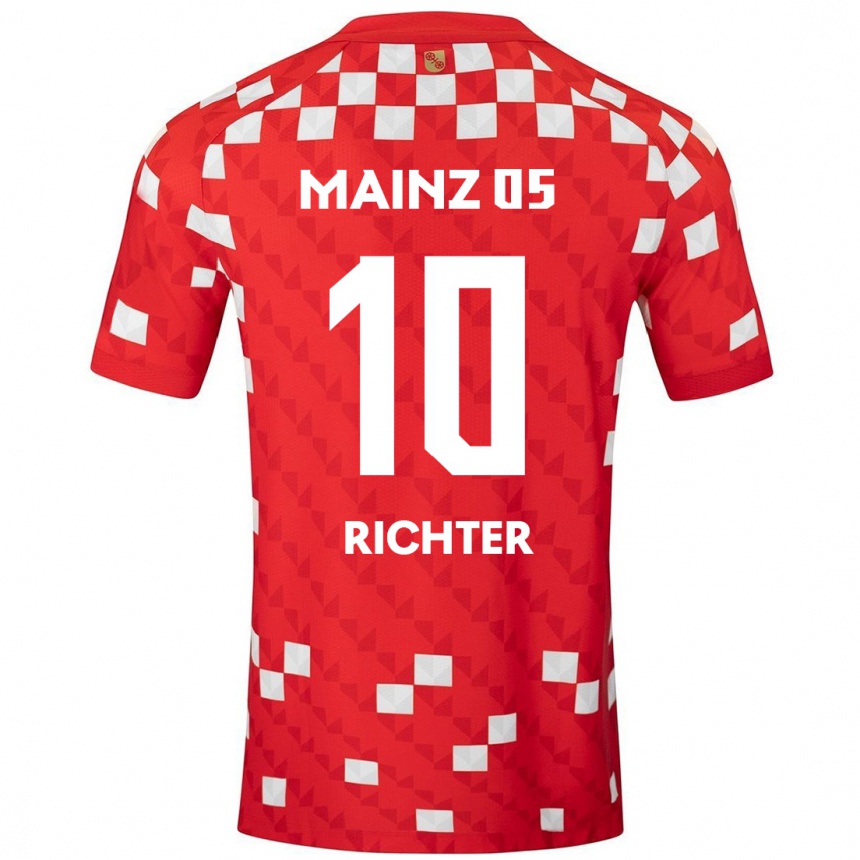 Kids Football Marco Richter #10 White Red Home Jersey 2024/25 T-Shirt Nz