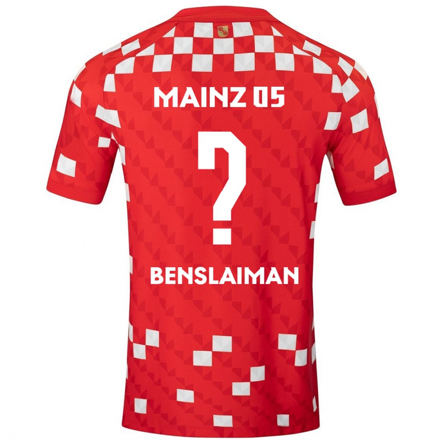 Kids Football Mohamed Benslaiman #0 White Red Home Jersey 2024/25 T-Shirt Nz