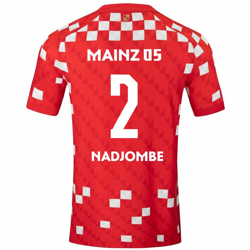 Kids Football Jean-Marie Nadjombe #2 White Red Home Jersey 2024/25 T-Shirt Nz