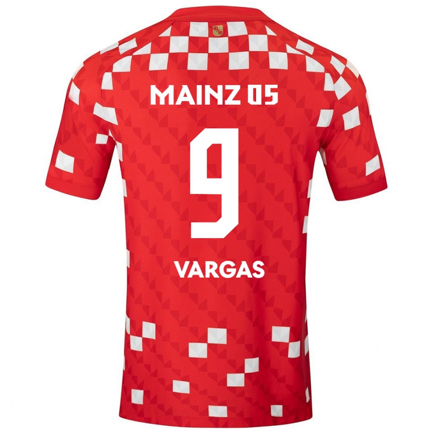 Kids Football Nayrobi Vargas #9 White Red Home Jersey 2024/25 T-Shirt Nz