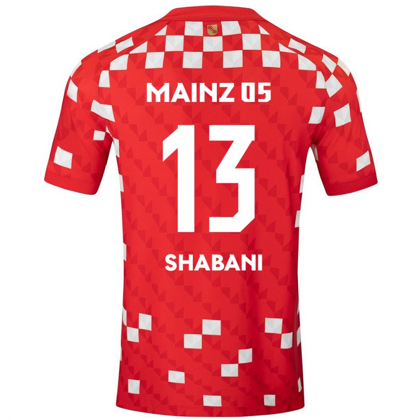 Kids Football Eniss Shabani #13 White Red Home Jersey 2024/25 T-Shirt Nz