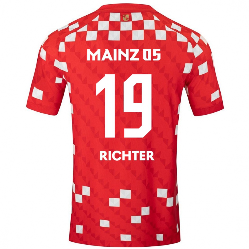 Kids Football Marc Richter #19 White Red Home Jersey 2024/25 T-Shirt Nz