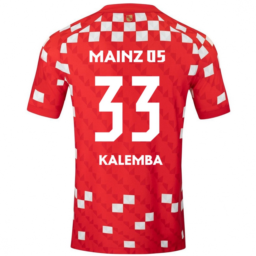 Kids Football Marcel Kalemba #33 White Red Home Jersey 2024/25 T-Shirt Nz