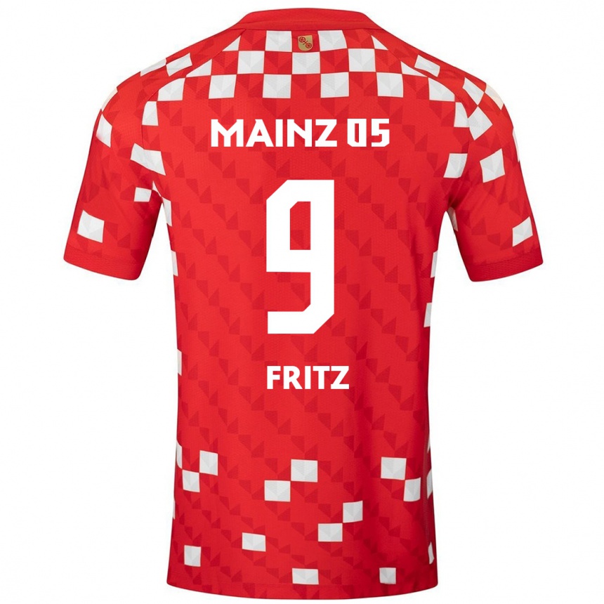 Kids Football April Fritz #9 White Red Home Jersey 2024/25 T-Shirt Nz