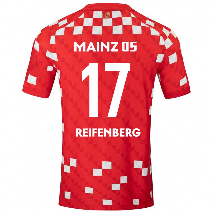 Kids Football Michelle Reifenberg #17 White Red Home Jersey 2024/25 T-Shirt Nz