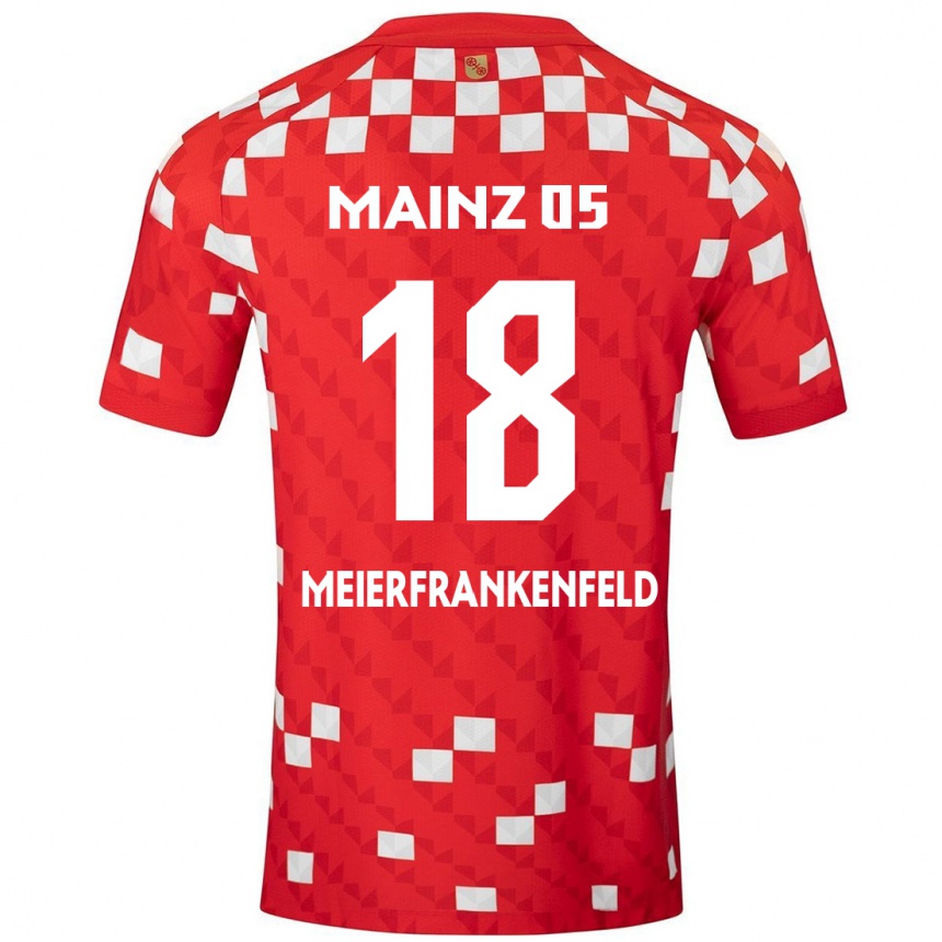 Kids Football Jana Meierfrankenfeld #18 White Red Home Jersey 2024/25 T-Shirt Nz