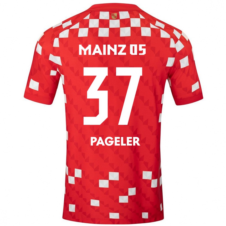 Kids Football Maja Pageler #37 White Red Home Jersey 2024/25 T-Shirt Nz