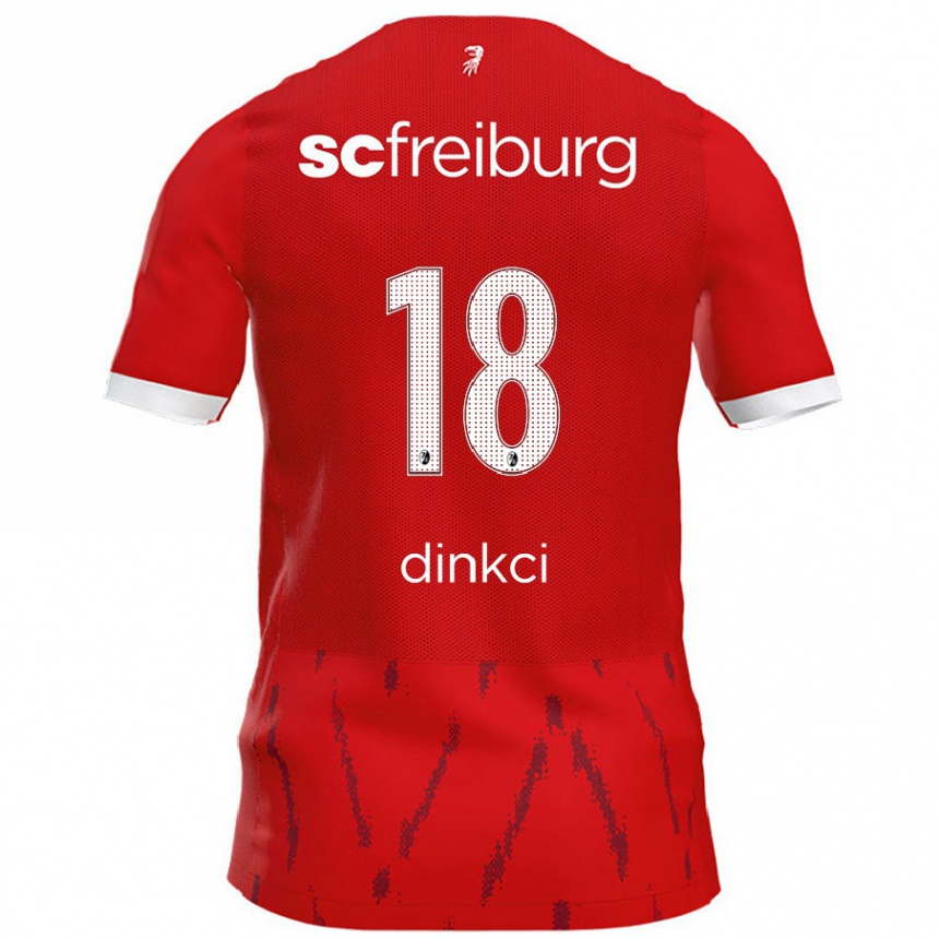 Kids Football Eren Dinkci #18 Red Home Jersey 2024/25 T-Shirt Nz